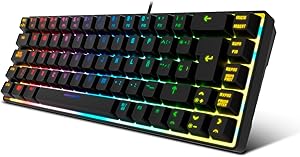 KROM Kalista - Teclado Gaming de Membrana RGB Rainbow, Formato 62%, Modo Gaming, N-19 Anti-ghosting, Windows | Mac, Layout espa&ntilde;ol, Negro
