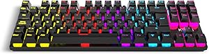 KROM KASIC TKL &ndash; Teclado mec&aacute;nico Gaming RGB tenkeyless con Layout espa&ntilde;ol, switches Rojos, retroiluminaci&oacute;n Rainbow, 25 Teclas Anti-ghosting y 12 Multimedia, Modo Juego, USB &ndash; Negro