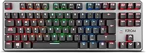 KROM Kernel TKL - Teclado Gaming mec&aacute;nico, sin Teclado num&eacute;rico, iluminaci&oacute;n LED RGB, silencioso, Layout Espa&ntilde;ol
