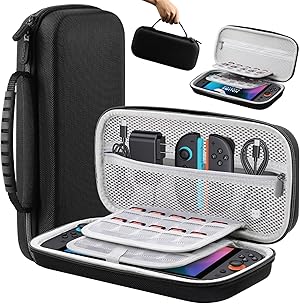 Lmcpa Funda para Consola Nintendo Switch 2 2025, Bolsa de Viaje con 20 Cartuchos de Juego, Estuche Rígido Portátil Protector para Consola 2025 Nintendo Switch 2 Accesorios, Negro
