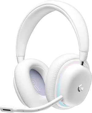 Logitech G G735 Auriculares Inal&aacute;mbricos Gaming, LIGHTSYNC RGB Personalizable, LIGHTSPEED, Bluetooth, Conector 3,5 MM Aux. Para PC, M&oacute;vil, Micr&oacute;fono Desmontable - Blanco Niebla