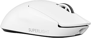Logitech G PRO X SUPERLIGHT 2, Rat&oacute;n inal&aacute;mbrico para gamingrat&oacute;n Pro-Grade de 60 g con 5 botones programables, sensor de 44 000 DPI, velocidad de respuesta de 8 kHz, carga USB-C para PC/Mac - Blanco