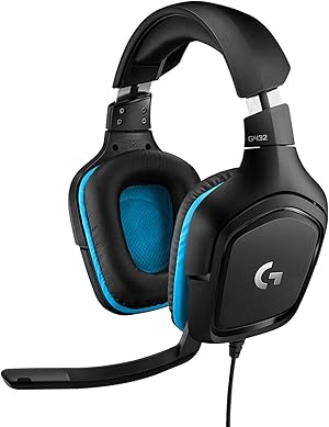 Logitech G432 Auriculares Gaming con Cable, Sonido 7.1 Surround DTS:X 2.0, Transductores 50mm USB y Jack Audio 3.5mm, Micr&oacute;fono Volteable, Peso Ligero, PC/Mac/Xbox One/PS4/Switch- Azul/Negro