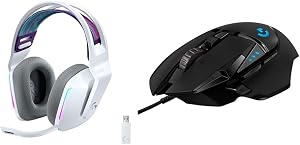 Logitech G733 Lightspeed Inal&aacute;mbricos para Gaming con Diadema con Suspensi&oacute;n, LIGHTSYNC RGB & 502 Hero Rat&oacute;n Gaming con Cable Alto Rendimiento, Captor Hero 25K, 25,600 dpi, RGB