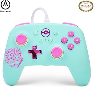 Mando con cable mejorado PowerA para Nintendo Switch - Pok&eacute;mon: Sweet Friends, mando, mando para videojuegos, mando con cable, con licencia oficial