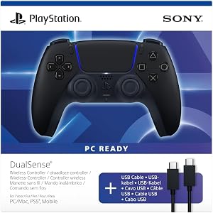 Mando inal&aacute;mbrico DualSense&reg;: Midnight Black + cable USB para PC
