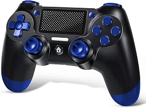 Mando Inal&aacute;mbrico para PS4, Controlador para PS4/Slim/Pro/PC, con clavija de audio, Vibraci&oacute;n y Seis Ejes, Panel T&aacute;ctil, Joystick para PS4
