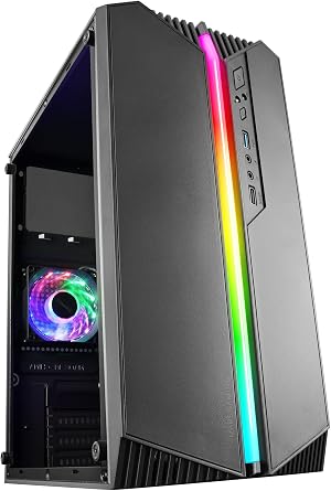 Mars Gaming MC-S1, Caja Gaming Compacta PC Micro-ATX, Iluminaci&oacute;n ARGB 12 Modos, Ventilador FRGB, Ventana Lateral Completa, Negro