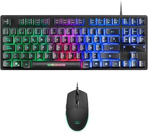 Mars Gaming MCPTKLES, Combo RGB Teclado y Rat&oacute;n, Dise&ntilde;o TKL, Layout Espa&ntilde;ol