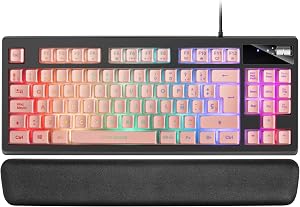 Mars Gaming MKAX, Teclado Compacto TKL H-Mech, Iluminaci&oacute;n RGB 9 Efectos, Reposamu&ntilde;ecas Gel, Idioma Espa&ntilde;ol, Rosa