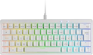 Mars Gaming MKMINIPRO, Espa&ntilde;ol, Teclado Mec&aacute;nico Compacto 60%, Switches Mec&aacute;nicos Hot-Swappable, Iluminaci&oacute;n RGB Chroma, Teclado Gaming Antighosting, Multiplataforma, Switch Silencioso, Blanco