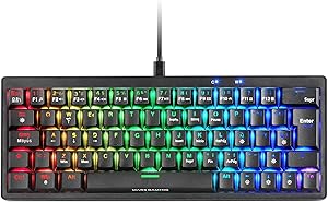 Mars Gaming MKMINIPRO, Teclado Mec&aacute;nico Ultra-Compacto 60%, Switches Mec&aacute;nicos Hot-Swappable, Iluminaci&oacute;n RGB Chroma, Teclado Gaming Antighosting, Multiplataforma, Switch Azul, Espa&ntilde;ol, Negro