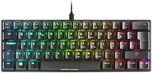 Mars Gaming MKMINI,Teclado Mecánico 60% Ultra-Compacto, Switches OUTEMU Pro Rojo, Iluminación RGB Chroma, USB-C Extraíble, Anti-Ghosting, PC, Consolas y Mac, Idioma Portugués, Negro