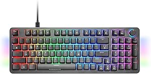 Mars Gaming MKPRO, Teclado Mecánico Gaming Completo, RGB Chroma, Switches Hot-Swap Mecánicos, Antighosting, Rueda de Control, Software Avanzado, Multiplataforma, Switch Silent, US, Negro