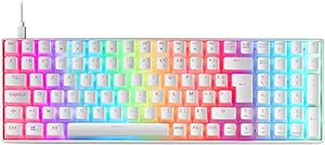 Mars Gaming MKULTRA, Teclado Mec&aacute;nico Blanco RGB, Compacto 96%, Switch Outemu SQ Rojo, Idioma Franc&eacute;s