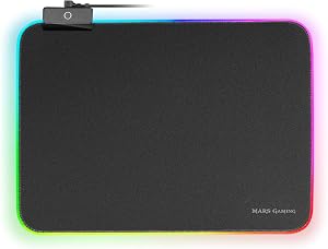 Mars Gaming MMPRGBL, Alfombrilla Gaming, RGB Chroma, Nanotextil, 365x265x4mm, Negro