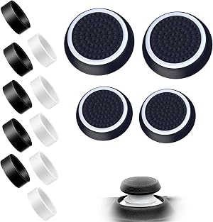 MatoSan 10 Anillos de Silicona con 4 Tapas de Agarre compatibles con Steam Deck Nintendo Switch Xbox PS4 PS5 Controller Accesorios para la protecci&oacute;n del Joystick | Valve Steam Deck Deck Accesorios