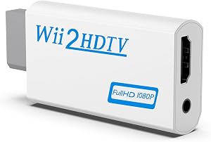 Meliya Adaptador Wii a HDMI Converter de Video Full HD 1080P de Audio de 3.5mm para Wii Monitor Projector TV