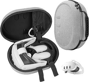 Nepagz Blosa de Transporte Compatible con Meta Quest 3, Adecuado para Viajes y Almacenamiento en el hogar, Accesorios de protecci&oacute;n port&aacute;tiles para Meta Quest 3, Gris