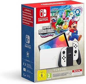 Nintendo Switch (versión OLED) Blanca + Super Mario Bros.Wonder + 12 meses NSO