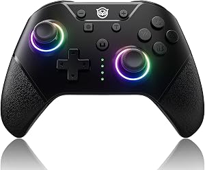 NYXI 2024 Upgrade Mando Inal&aacute;mbrico para Switch/Lite/OLED, LED, Pro con One Key Wake Up/Turbo/Botones Programables / 4 Vibraciones/Giroscopio/App Control