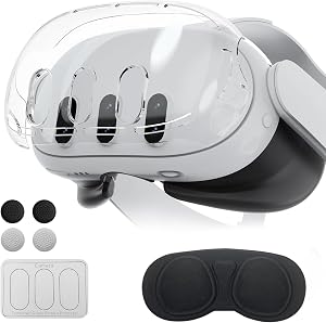 Olycism Funda Protectora para Meta Quest 3 Protector Shell Oculus Quest 3 Accesorios con Funda VR Cubierta Controlador Grips Tapas Lente Cubierta Lente Pel&iacute;cula templada