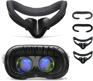 Paquete de 2 almohadillas faciales para Oculus Quest 2, interfaz facial y almohadilla facial, almohadilla antivaho a prueba de sudor para VR Meta Quest 2, accesorios de repuesto