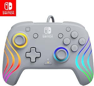 PDP Official Switch Afterglow Wave Wired Controller - Grey