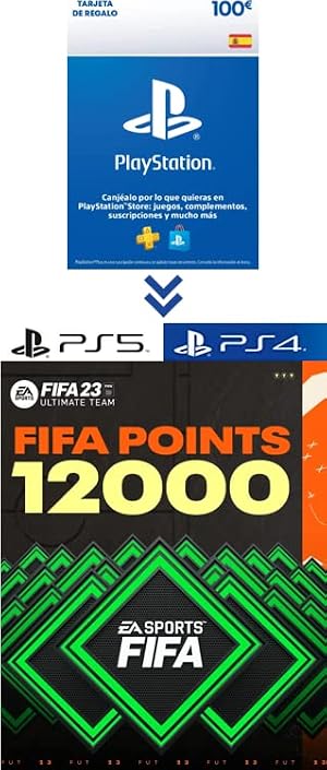 PlayStation Store Tarjeta Regalo para FIFA 23 Ultimate Team - 12000 FIFA Points - C&oacute;digo de descarga PS4/PS5 - Cuenta espa&ntilde;ola