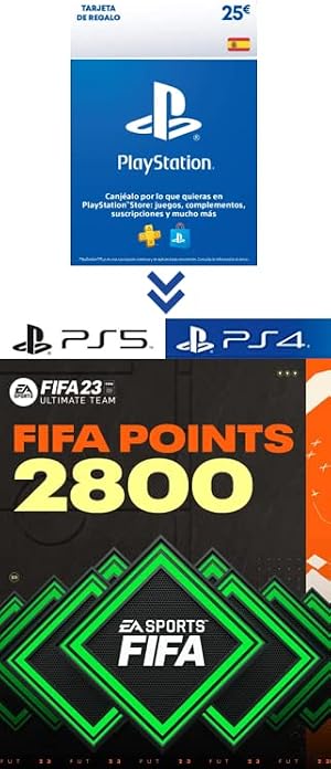 PlayStation Store Tarjeta Regalo para FIFA 23 Ultimate Team - 2800 FIFA Points - C&oacute;digo de descarga PS4/PS5 - Cuenta espa&ntilde;ola