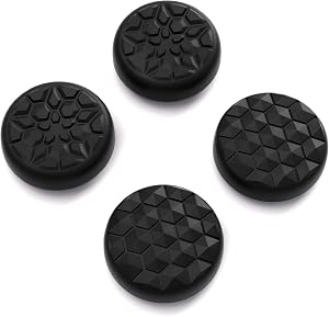 playvital Agarres para el Pulgar para Steam Deck LCD Silicona Tapas de Joystick Caps Thumb Grip Cubierta para Joystick Thumbsticks para Steam Deck OLED(Grano de Diamante&Grieta-Negro)