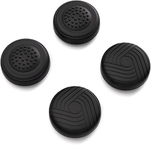 PlayVital Agarres para el Pulgar para Steam Deck LCD Silicona Tapas de Joystick para PS Portal Caps Thumb Grip Cubierta Antideslizante para Joystick para Steam Deck OLED(Samur&aacute;i&Guardi&aacute;n-Negro)