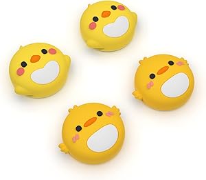 PlayVital Agarres para Pulgar para Nintendo Switch Joycon, Tapas de Joystick de Silicona, Thumb Grips para Switch/OLED/Lite, Protectores de Thumbstick (Loro y Pollito)