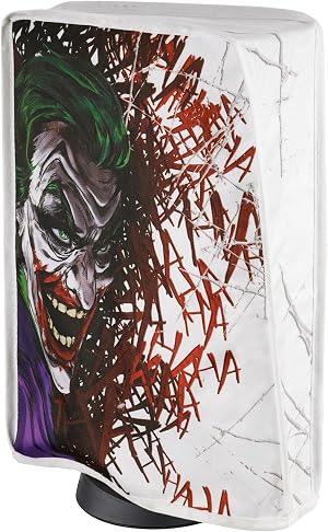 PlayVital Funda Antipolvo Vertical para ps5 - Cubierta Protectora Antirrayas y Anti-agua, Doble Capa con Forro Suave, Compatible con ps5 Digital & Est&aacute;ndar, Accesorio para Consola (Clown Hahaha)