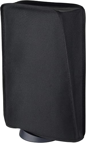 playvital Funda Antipolvo Vertical para ps5 - Cubierta Protectora Antirrayas y Anti-Agua, Doble Capa con Forro Suave, Compatible con ps5 Digital & Est&aacute;ndar, Accesorio para Consola (Negro)