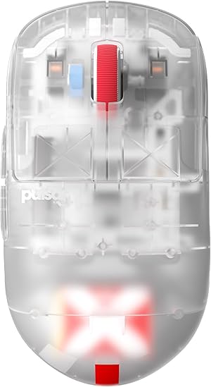 Pulsar Gaming Gears - Superclear Limited Edition: X2H Mini Mouse inal&aacute;mbrico para Juegos, sim&eacute;trico, Ultraligero de 52 g, PAW3395 26k dpi, Interruptor &oacute;ptico (supertransparente)
