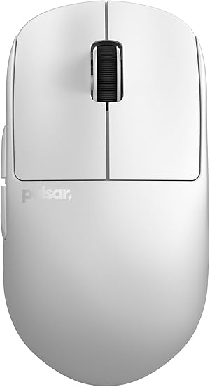 Pulsar Gaming Gears X2H Rat&oacute;n inal&aacute;mbrico para Juegos, Ultraligero, 1.90 oz (54 g), sim&eacute;trico, Interruptor &oacute;ptico, 2.4 GHz 1 ms, 26000 dpi, Sensor PAW3395 (Mediano, inal&aacute;mbrico, Blanco)