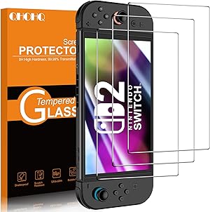 QHOHQ Protector Pantalla para Nintendo Switch 2 [7.9 Inch] Model 2025, Grado Militar Inastillable, [Cobertura Total Protección], Super Top 9H+ Cristal Templado [3 Piezas]