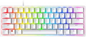 Razer Huntsman Mini (Interruptor Rojo) - 60% Teclado Compacto para Juegos (Interruptores &Oacute;ptico-Mec&aacute;nicos Lineales, Teclas PBT de Doble Disparo, Cable USB-C Desmontable) Dise&ntilde;o US| Blanco Mercury