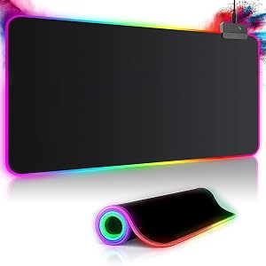 Realky Alfombrilla de Rat&oacute;n RGB, 800&times;300mmTapete de Juego Extra Grande, Alfombrilla Raton LED 14 Efectos de Iluminaci&oacute;n Impermeable Antideslizante, Alfombrilla Rat&oacute;n Gaming para Gamers, PC y Port&aacute;til