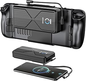 SIWIQU 20000mAh Power Bank para Steam Deck, 45W PD 3.0 Banco de energ&iacute;a, bater&iacute;as externas compatibles con Switch/Samsung/iPad/Laptop con soporte trasero desmontable y cable USB-C dual