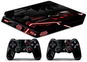 Skin Compatible para PS4 Slim HD - Limited Edition Decal Cover Adhesivo Slim Bundle (Star Wars Negro)