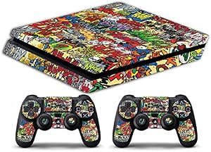 Skin Compatible para PS4 Slim HD - Limited Edition Decal Cover Adhesivo Slim Bundle (Stickerbomb)