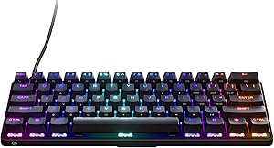 SteelSeries Apex 9 Mini - Teclado Mecánico de Gaming - Interruptores ópticos - Accionamiento de 2 puntos - Forma compacto Esports Mini 60 % - Interruptores intercambiables - Teclado americano (QWERTY)