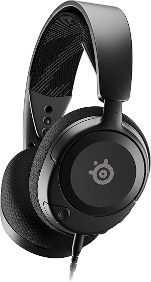 SteelSeries Arctis Nova 1 - Cascos Gaming Con Cable Multisistema - Controladores Hi-Fi - Audio espacial 360&deg; - Almohadillas de espuma con memoria - Ultraligeros - PC, PS5, PS4, Xbox - Negro