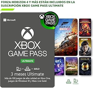 Suscripción Xbox Game Pass Ultimate - 3 Meses | Forza Horizon 4 se incluye con la suscripción | Xbox One/Windows 10 PC - Código de descarga