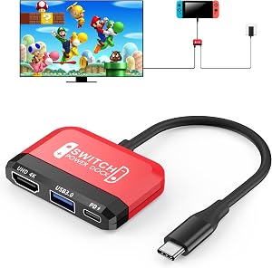 Switch TV Dock para Nintendo Switch/OLED, Mini Dock port&aacute;til 4K HDMI TV Adapter con Puerto USB 3.0 Adicional, Tipo C 100W PD