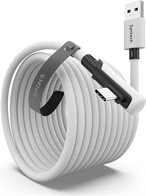 Syntech Cable Link de 6 Metros Compatible con Meta/Oculus Quest 3/2/Pro y Pico4/Pro Accesorios y PC/Steam VR, Transferencia de Datos de Alta Velocidad, Cable Link USB 3.0 a USB C para Auriculares VR