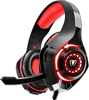 Tatybo Cascos Gaming, Auriculares Gaming con Graves Envolventes 3D, Micrófono Reducción De Ruido Y Almohadillas De Proteína, para PS4 PS5 Xbox PC Laptop