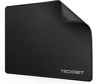 TECKNET L Alfombrilla Ratón Gaming - 270x210x3mm Mouse Pad con Base Goma Antideslizante, Superficie Impermeable, Bordes Cosidos, Seguimiento Suave y Preciso, Compatible con Ratones Láser y Ópticos